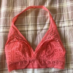 Padded pink halter bralette